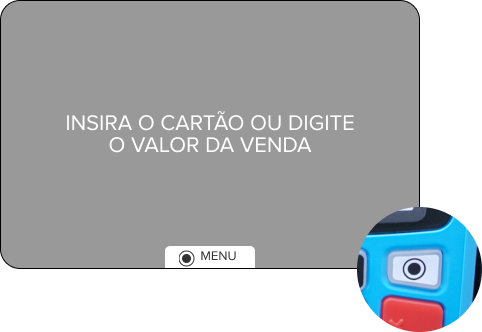 Maquininha Point Pro com foco no botão Menu